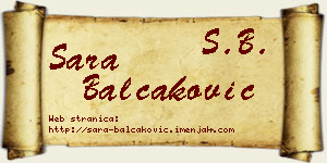 Sara Balčaković vizit kartica